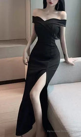 Fantasy Prom Dress Ideas, Off Shoulder Black Prom Dresses For Teens